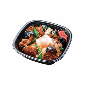 月見豚なす丼