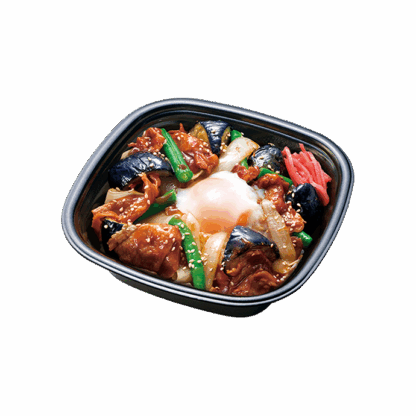 月見豚なす丼